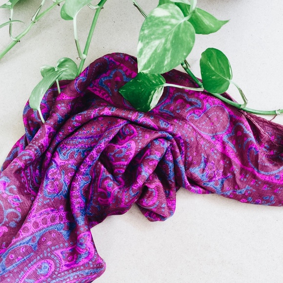 Purple Paisley Scarf - Picture 2 of 2